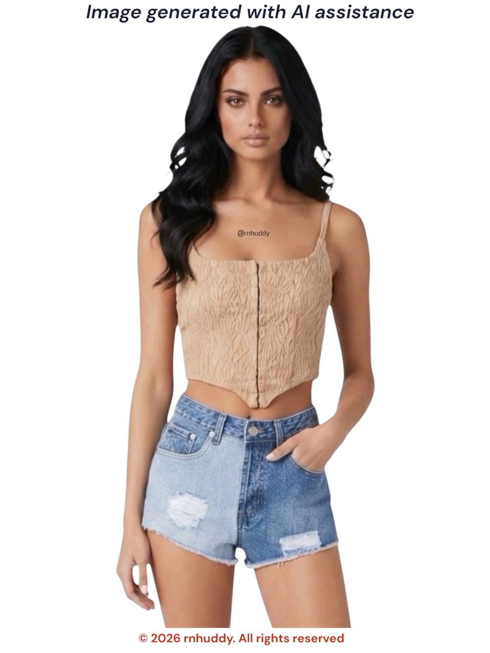 NWT Willow & Root (Buckle) M taupe Textured Corset Tank Top
